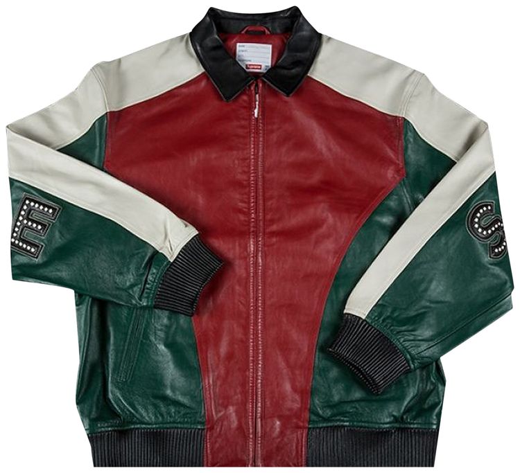Buy Supreme Studded Arc Logo Leather Jacket 