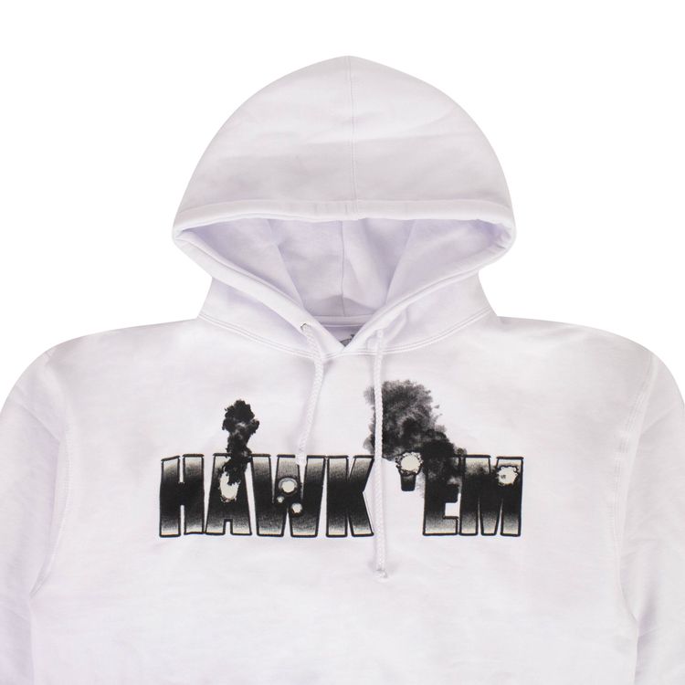 Vlone x Pop Smoke Hawk Em Hooded Sweatshirt White