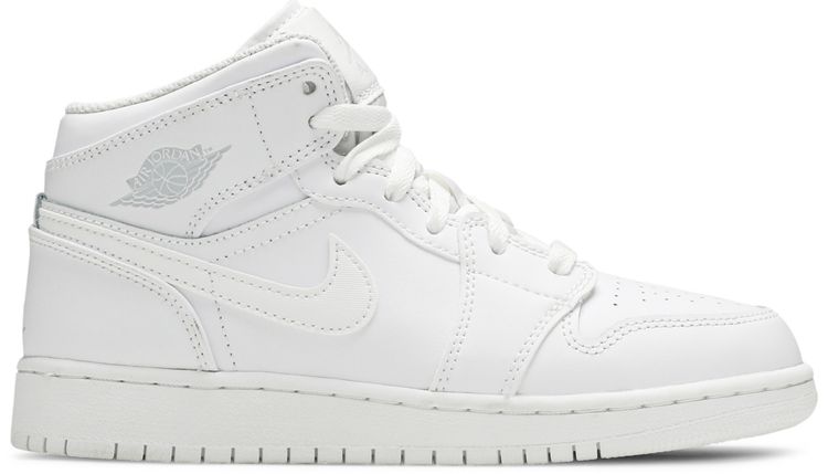 Air Jordan 1 Mid GS White Pure Platinum