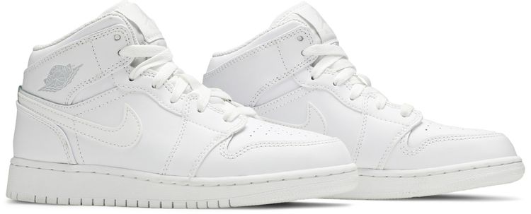 Air Jordan 1 Mid GS White Pure Platinum