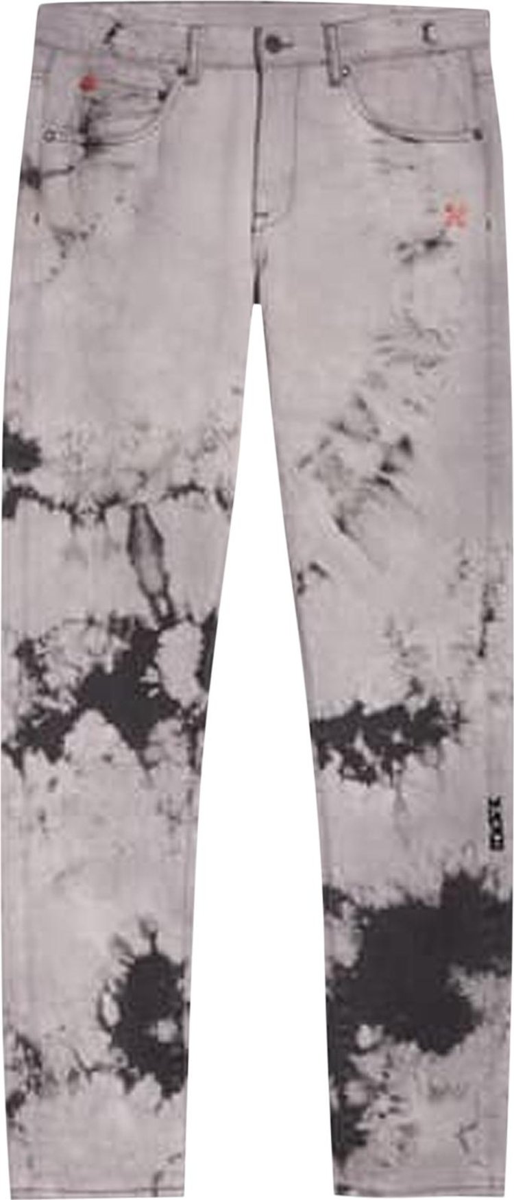 Off White Tie Dye Slim Jeans Black