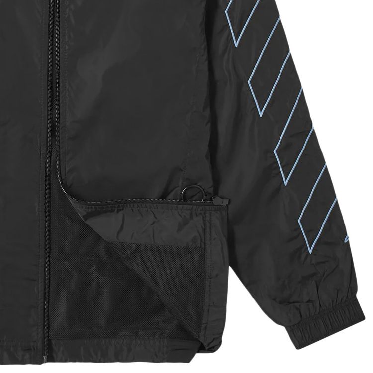 Off White Diag Nylon Jacket BlackLight Blue