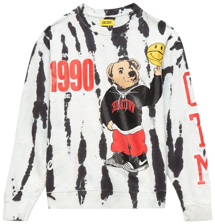 Chinatown Market Smiley Champions Varsity Bear Crewneck Grey