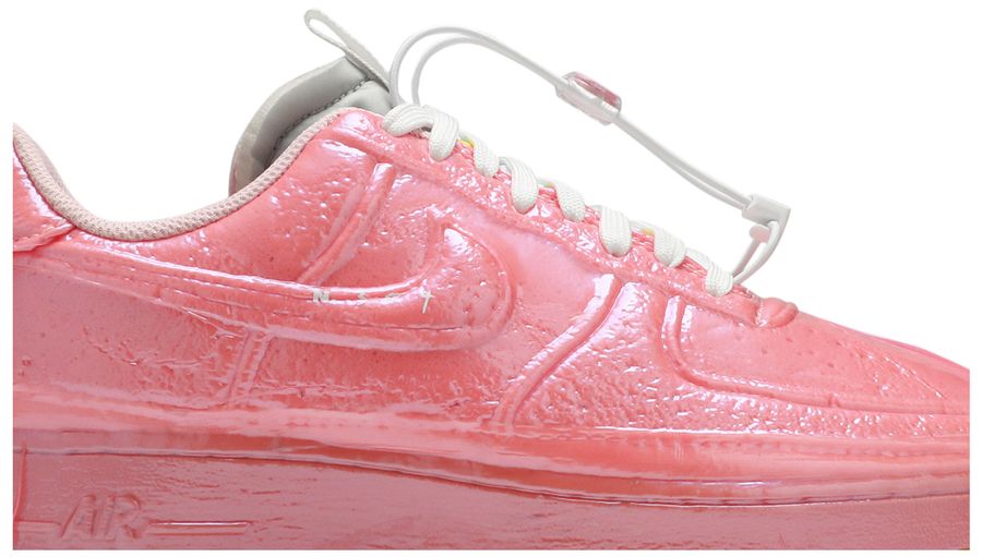 racer pink air force 1 on feet