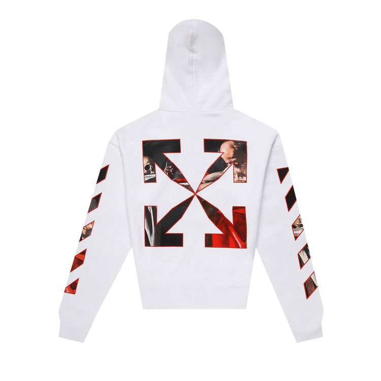 Off White Caravaggio Print Hooded Sweatshirt WhiteBlack