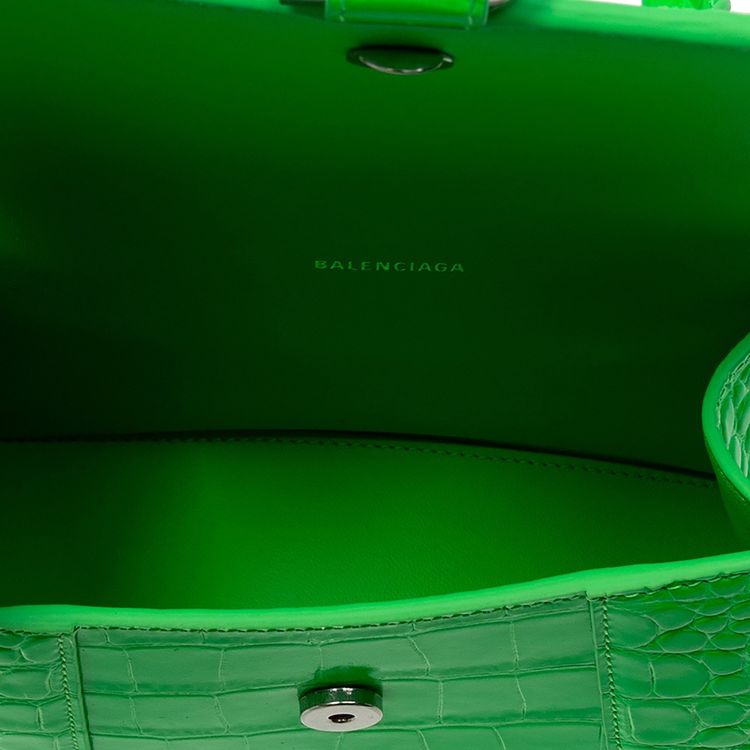 Balenciaga Xs Hourglass Top Handle Fluo Green