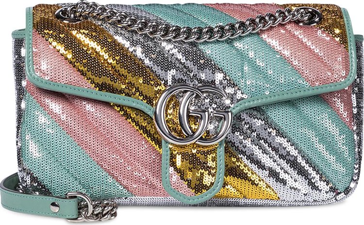 Gucci GG Marmont Small Sequin Shoulder Bag Multicolor