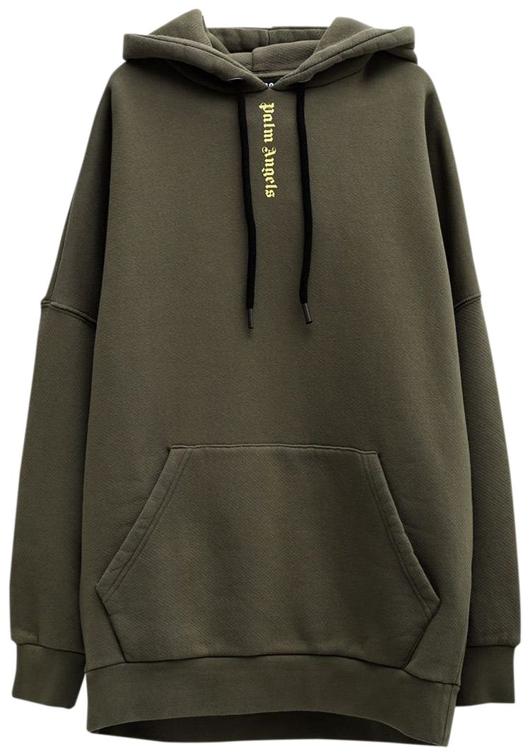 Palm Angels Ns Logo Over Hoodie MilitaryYellow