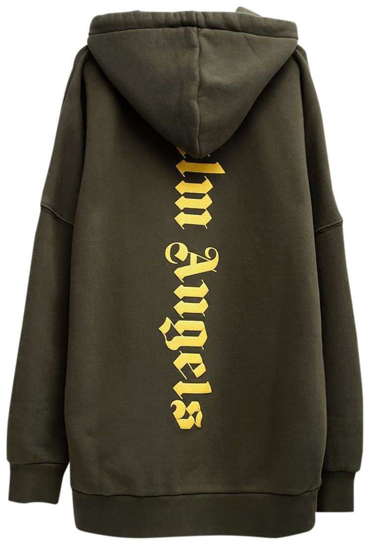 Palm Angels Ns Logo Over Hoodie MilitaryYellow