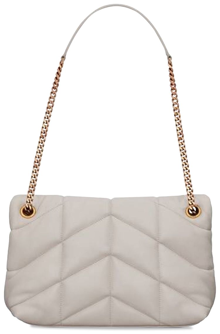 Saint Laurent Loulou Small Quilted Puffer Bag White