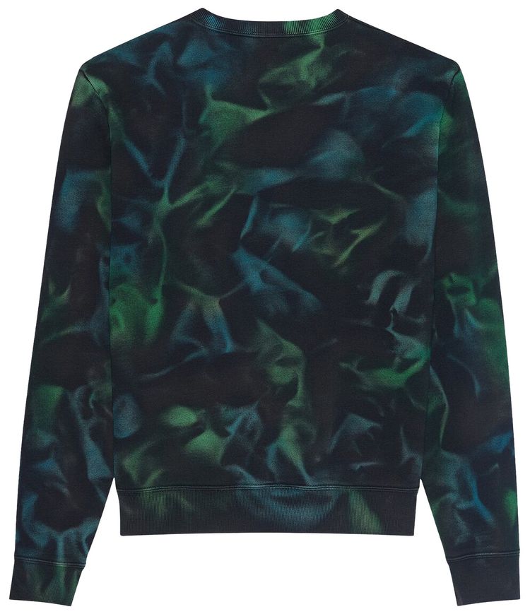 Saint Laurent Tie Dye Crewneck Sweatshirt BlackGreen