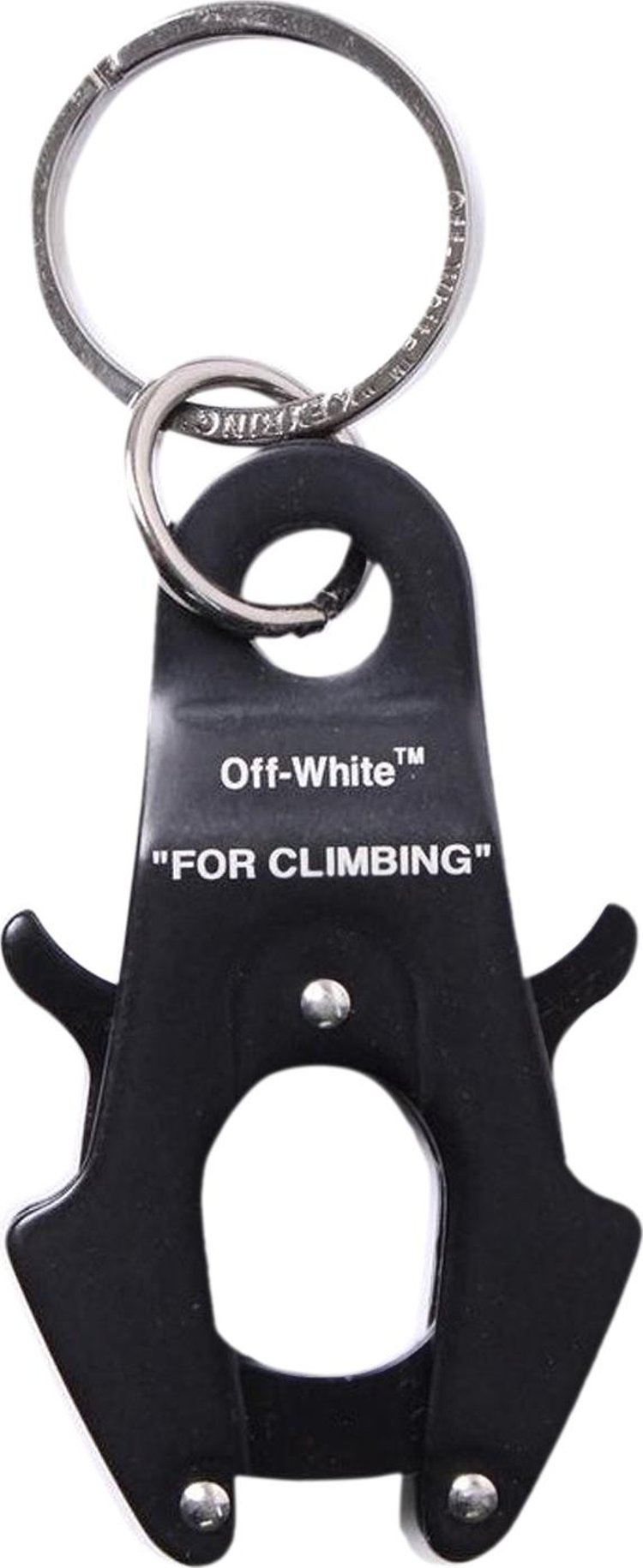 Off White Climbing Keychain Silver