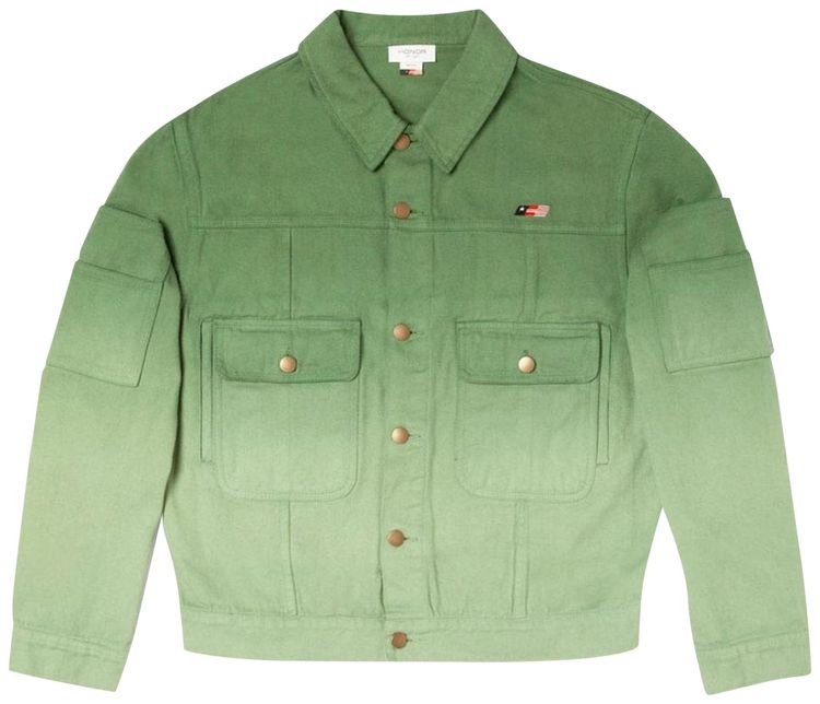 Honor The Gift Gridlock Public Private Oversized Fit Embroidery Jacket Dip Green