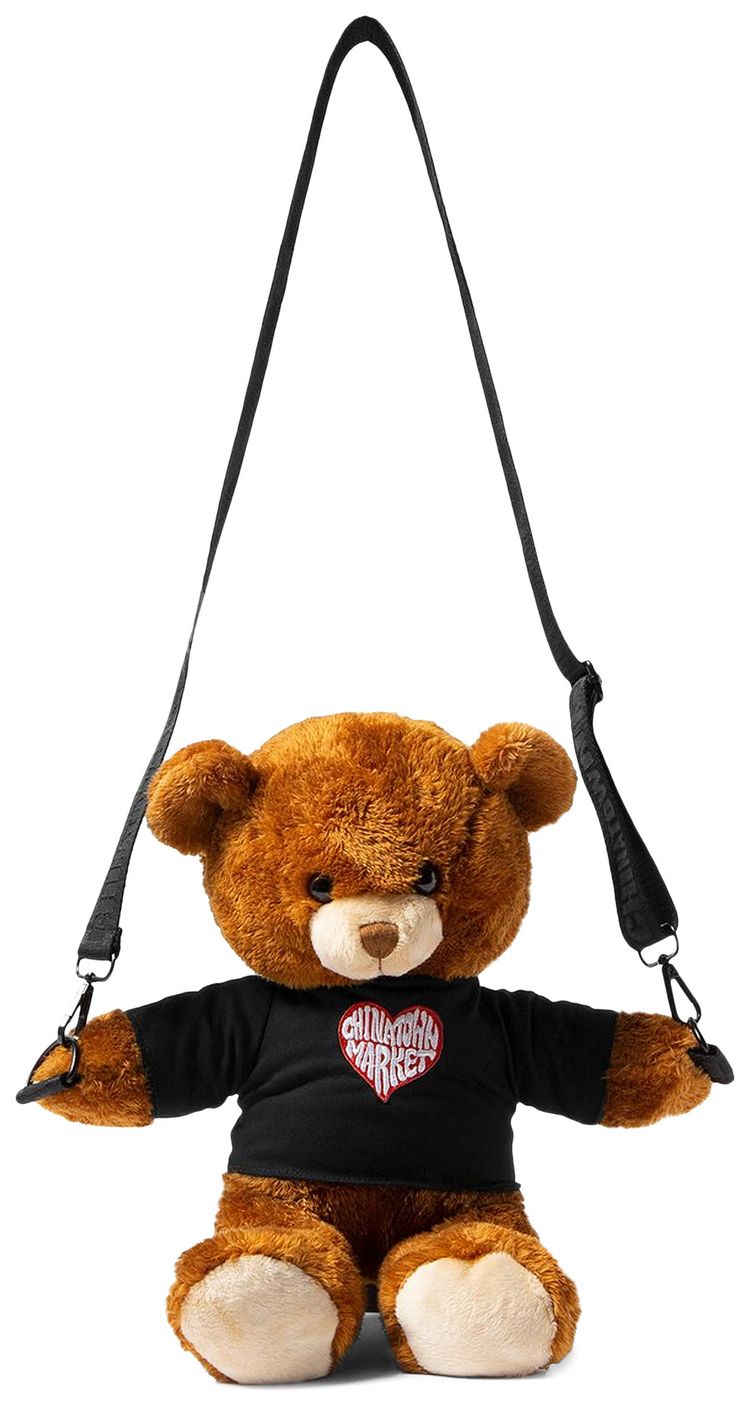 Chinatown Market Teddy Bear Side Bag Brown