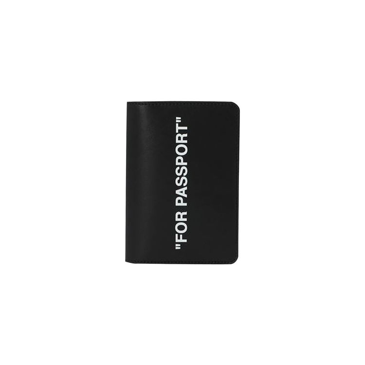 Off White Quote Passport Holder BlackWhite