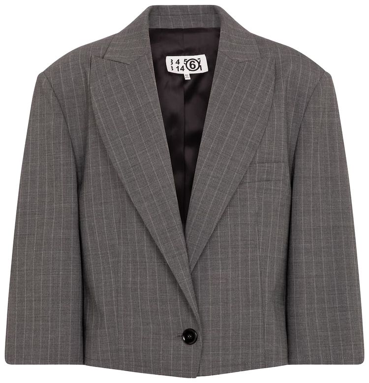 MM6 Maison Margiela Cropped Short Blazer Grey Melange