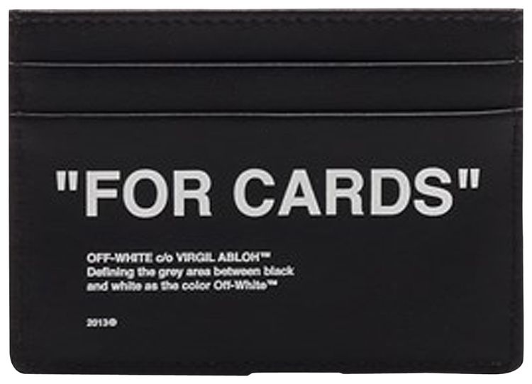 Off White Quote Cardholder BlackWhite