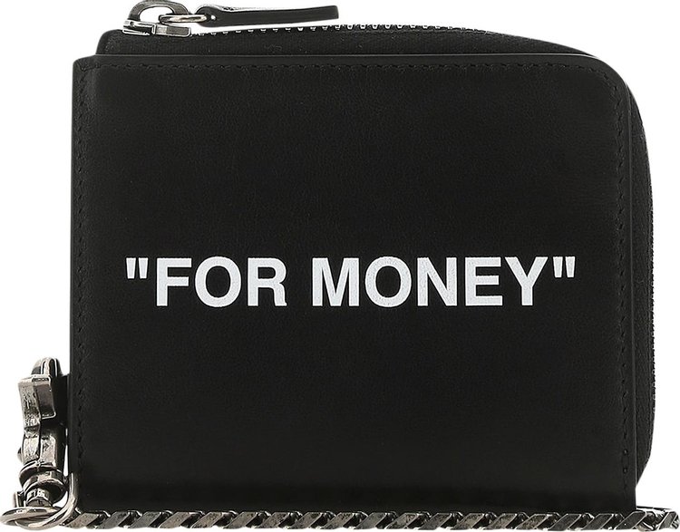 Off White Quote Chain Wallet BlackWhite