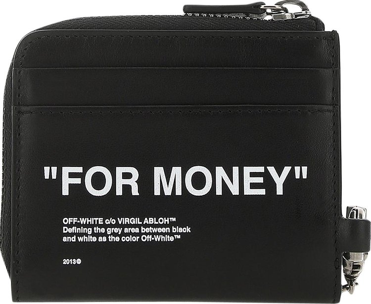 Off White Quote Chain Wallet BlackWhite