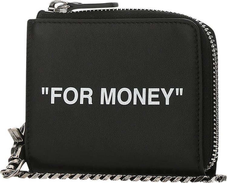 Off White Quote Chain Wallet BlackWhite