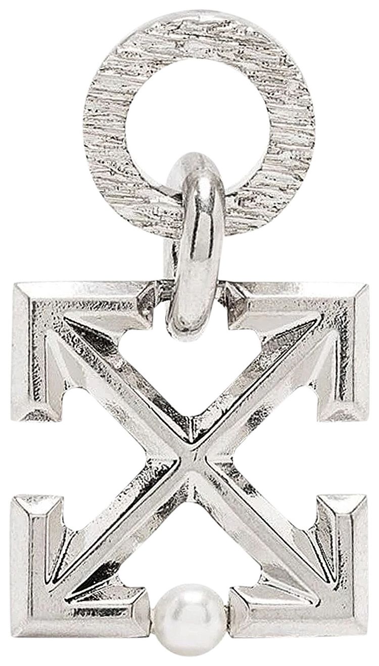 Off White Arrow Mono Earring Silver