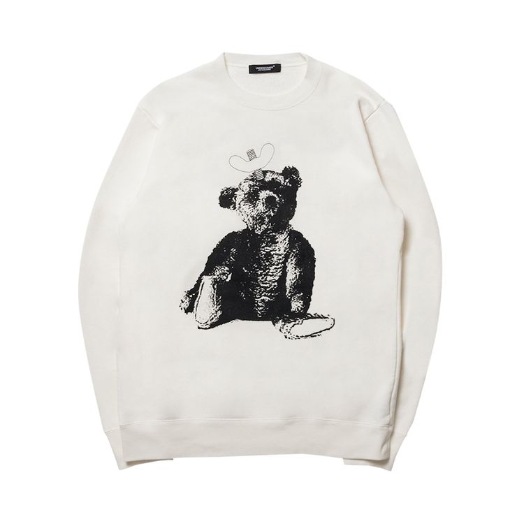 Undercover Screwed Bear Print Sweatshirt White