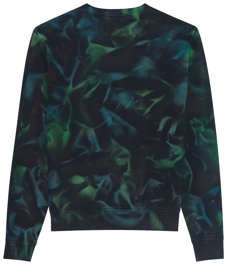 Saint Laurent Round Collar Printed Sweatshirt BlackGreen