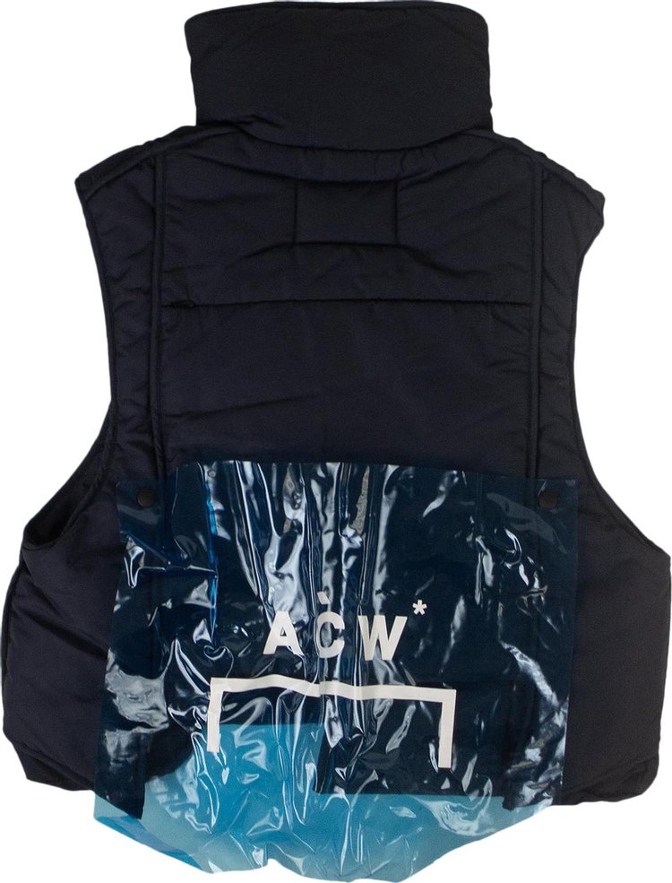 A Cold Wall Collared Hooded Padded Vest Navy