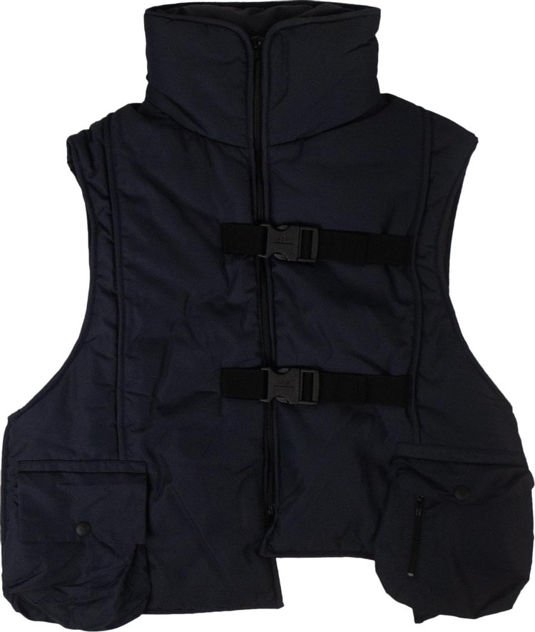 A-Cold-Wall* Collared Hooded Padded Vest 'Navy'