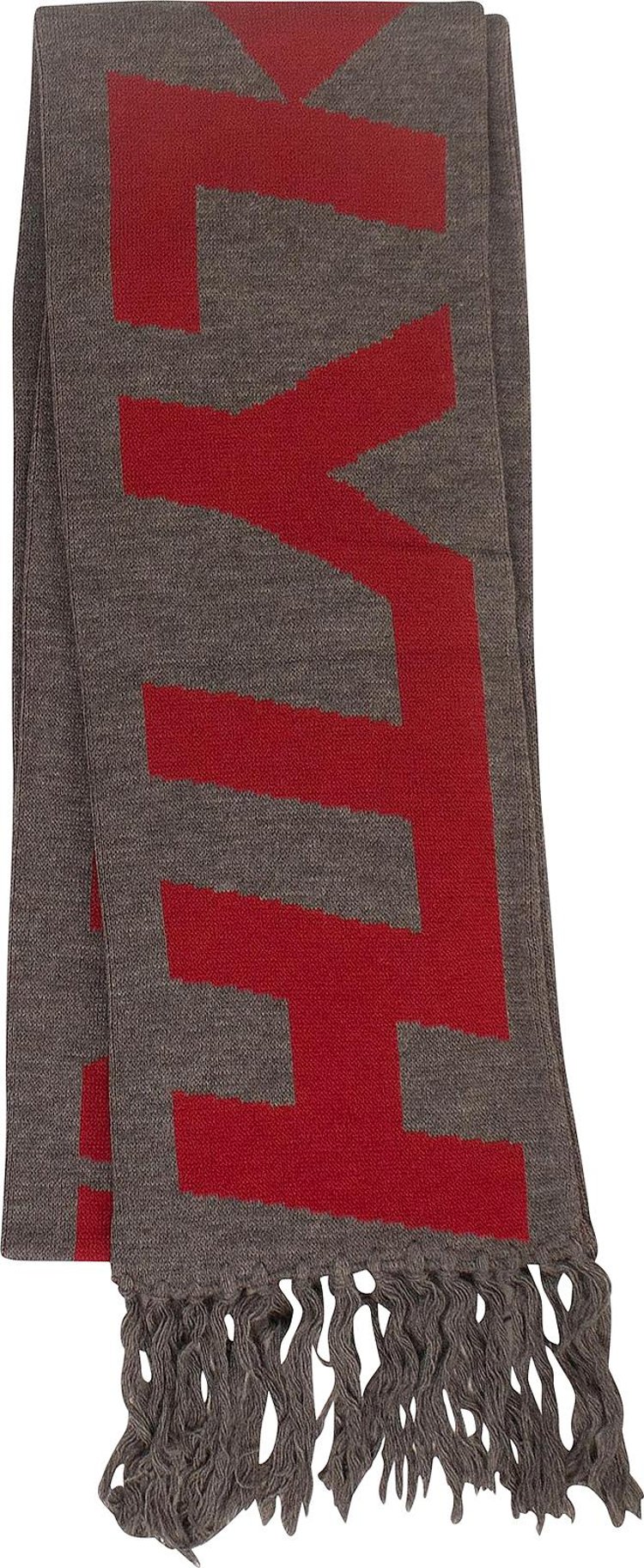 A-Cold-Wall* Intarsia Fringed Scarf 'Grey/Red'
