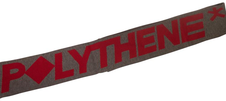 A Cold Wall Intarsia Fringed Scarf GreyRed