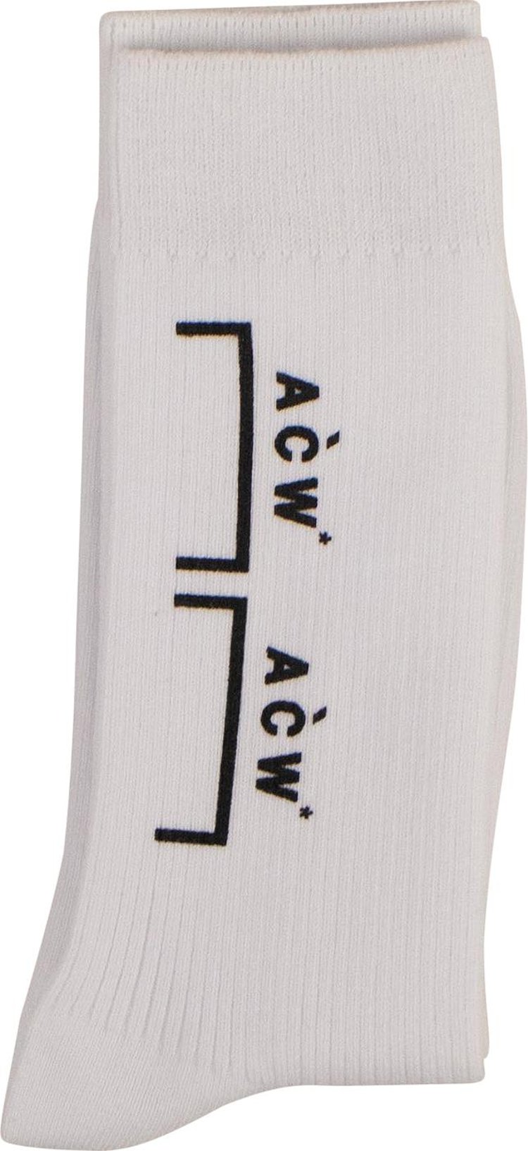 A Cold Wall Bracket Logo Mid Length Socks White