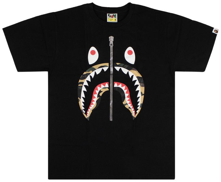 BAPE 1st Camo Shark Tee BlackYellow