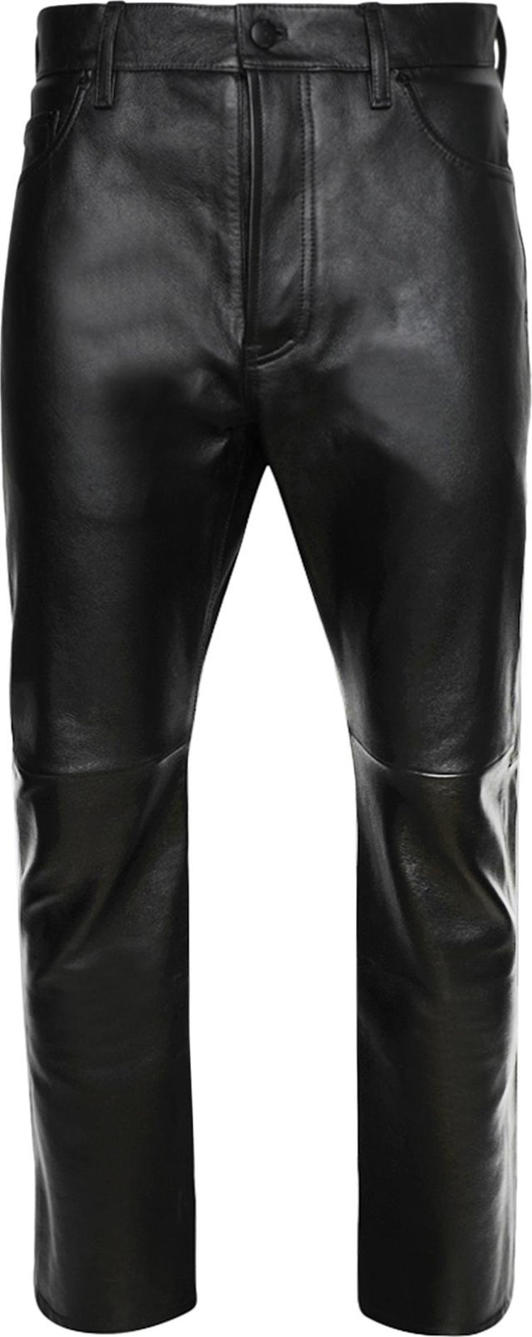 032C Casual Leather Trousers Black