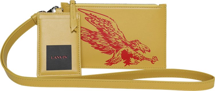 Lanvin Double Pouch With Eagle Print CornBright Orange