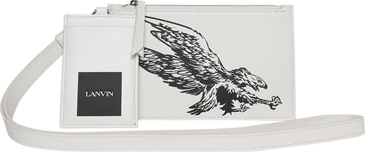 Lanvin Double Pouch With Eagle Print 'White Mustang/Black'