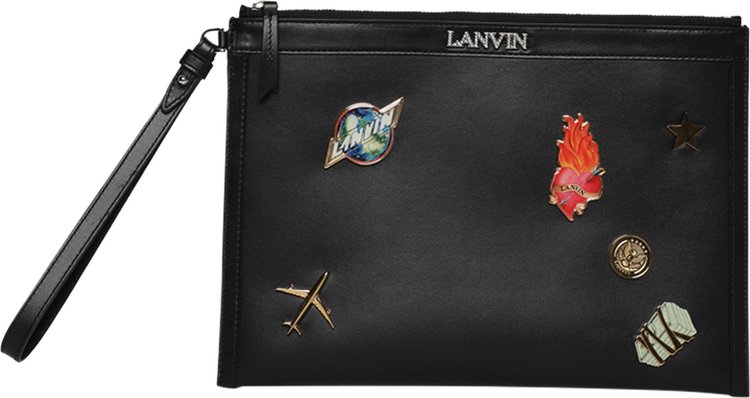 Lanvin Zipped Flat Pouch With Studs 'Black/Multicolor'
