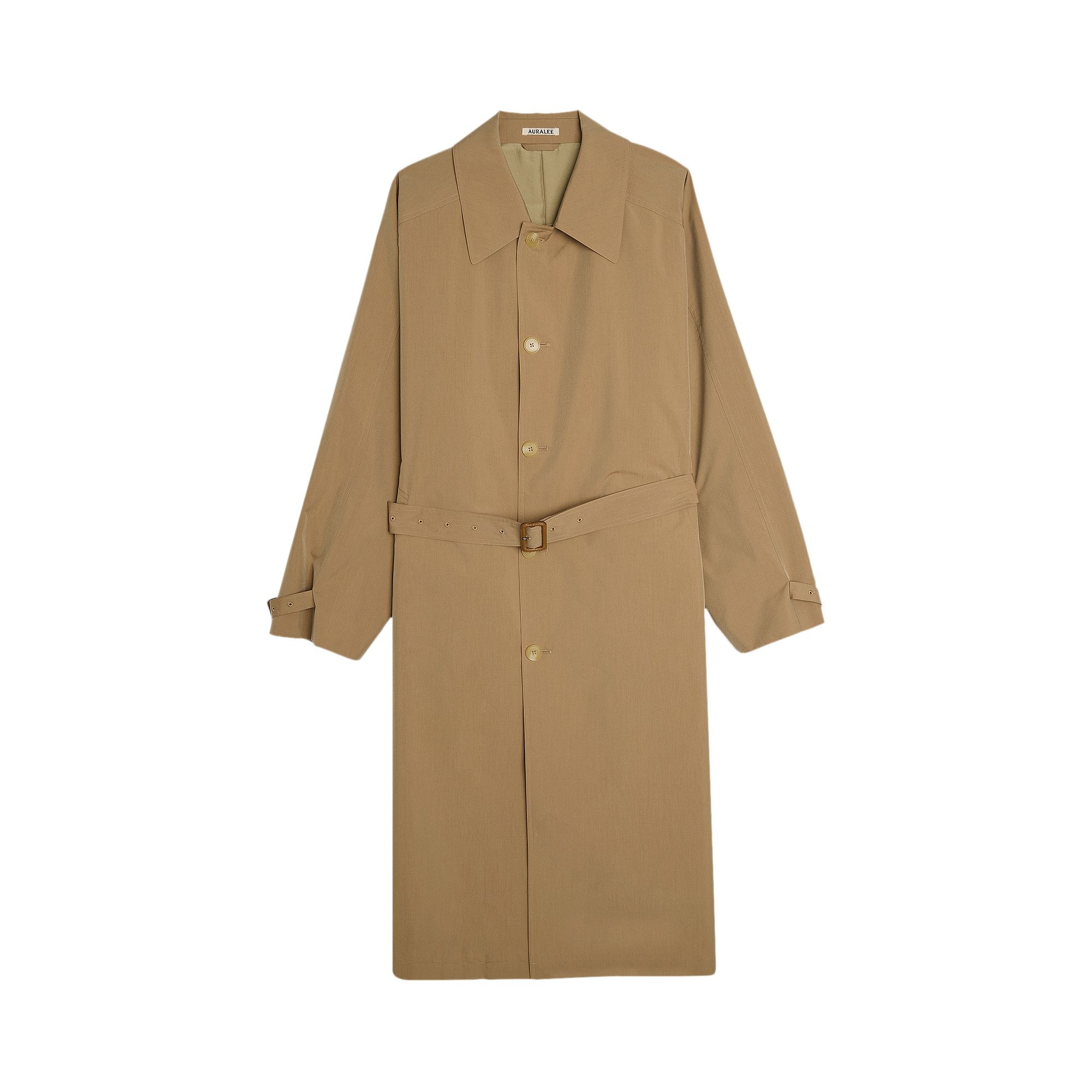 Buy Auralee Finx Polyester weather Chambray Soutien Colloar Coat