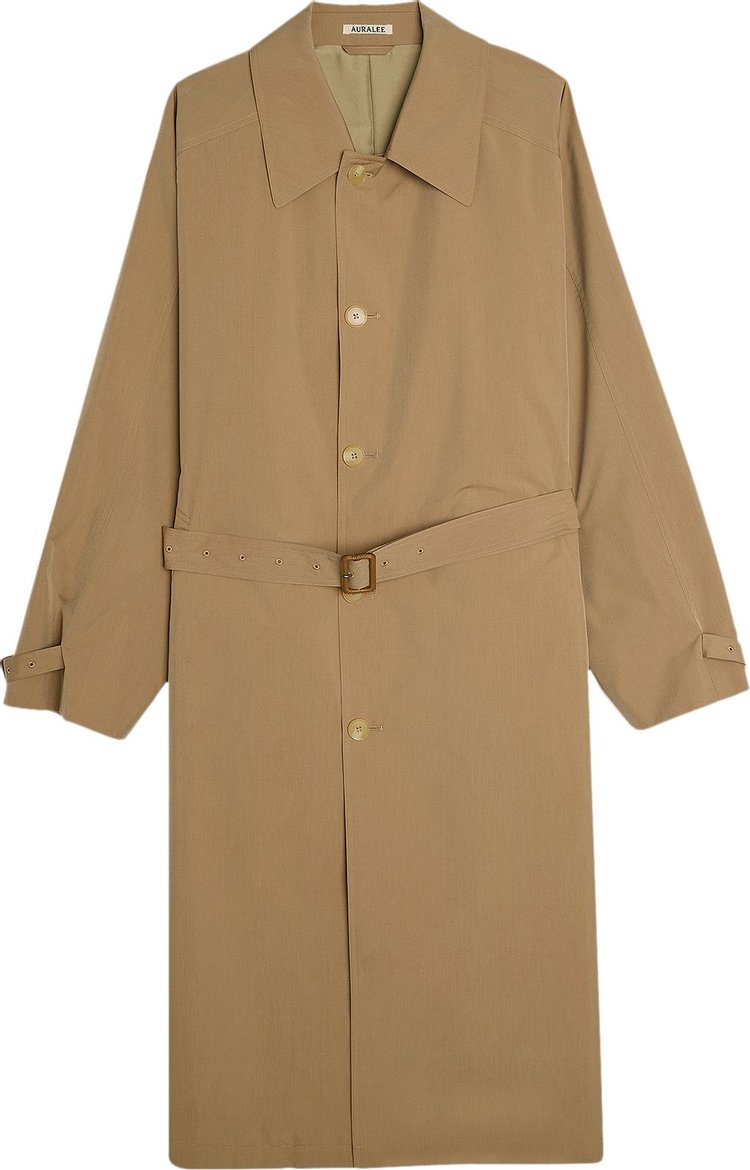 Auralee Finx Polyester weather Chambray Soutien Colloar Coat 'Brown Chambray'
