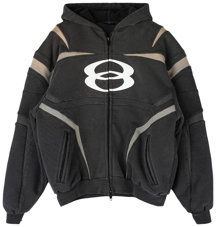 Balenciaga Biker Hoodie BlackWhite
