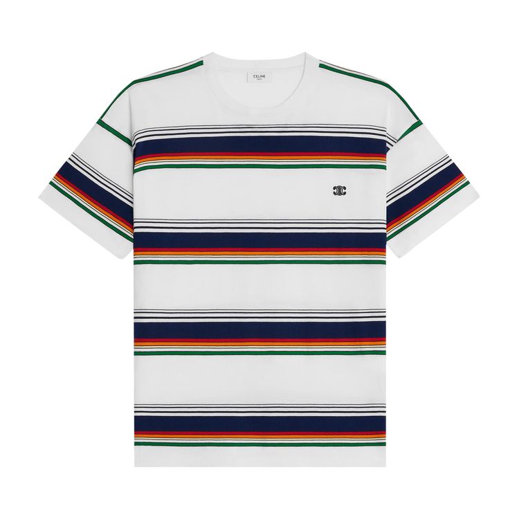 CELINE Triomphe Loose T Shirt Off WhiteMulticolor