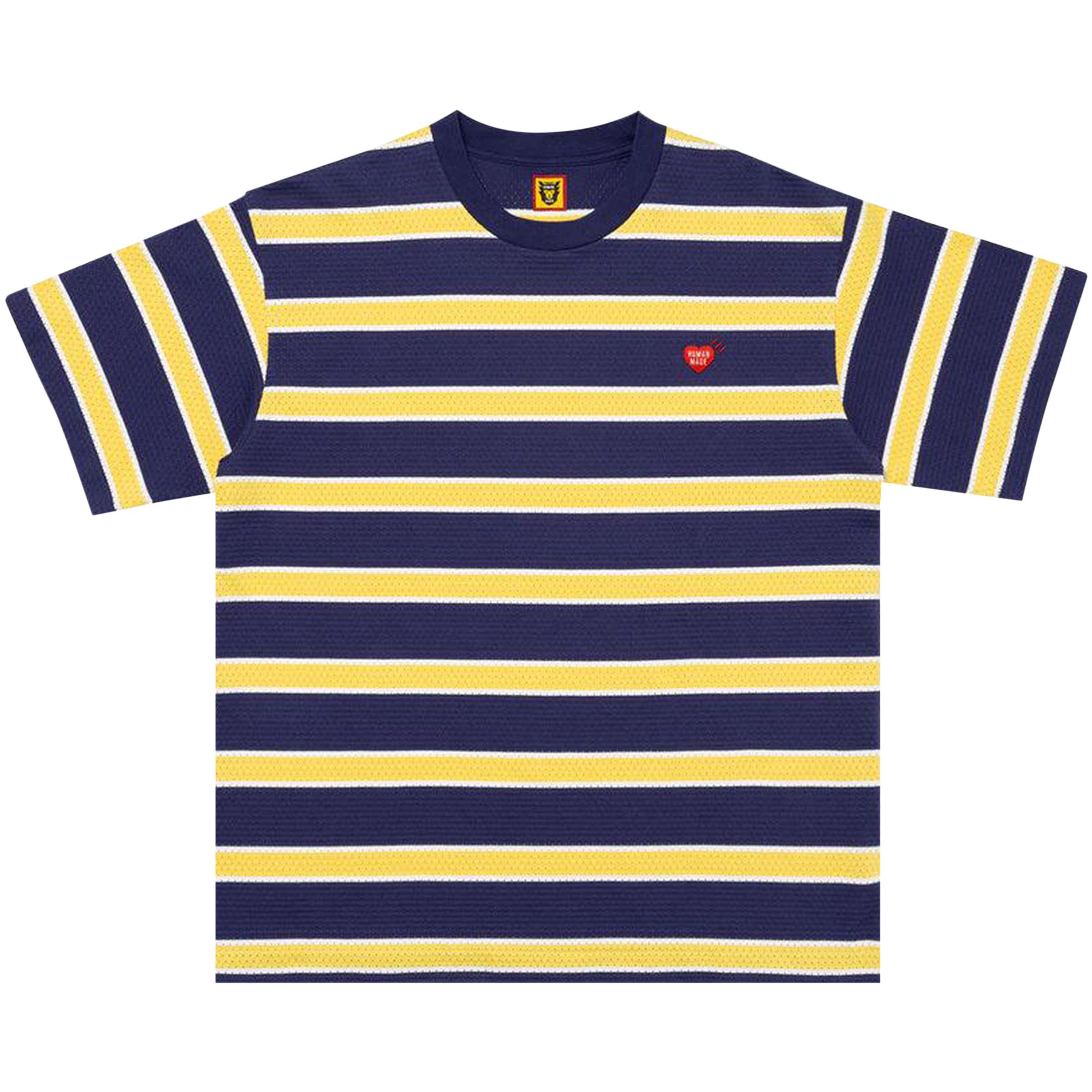 HUMAN MADE STRIPED MESH T-SHIRT navy 紺黄 Buy Human Made Striped Mesh T-Shirt 'Navy' - HM27CS009 NAVY | GOAT CA