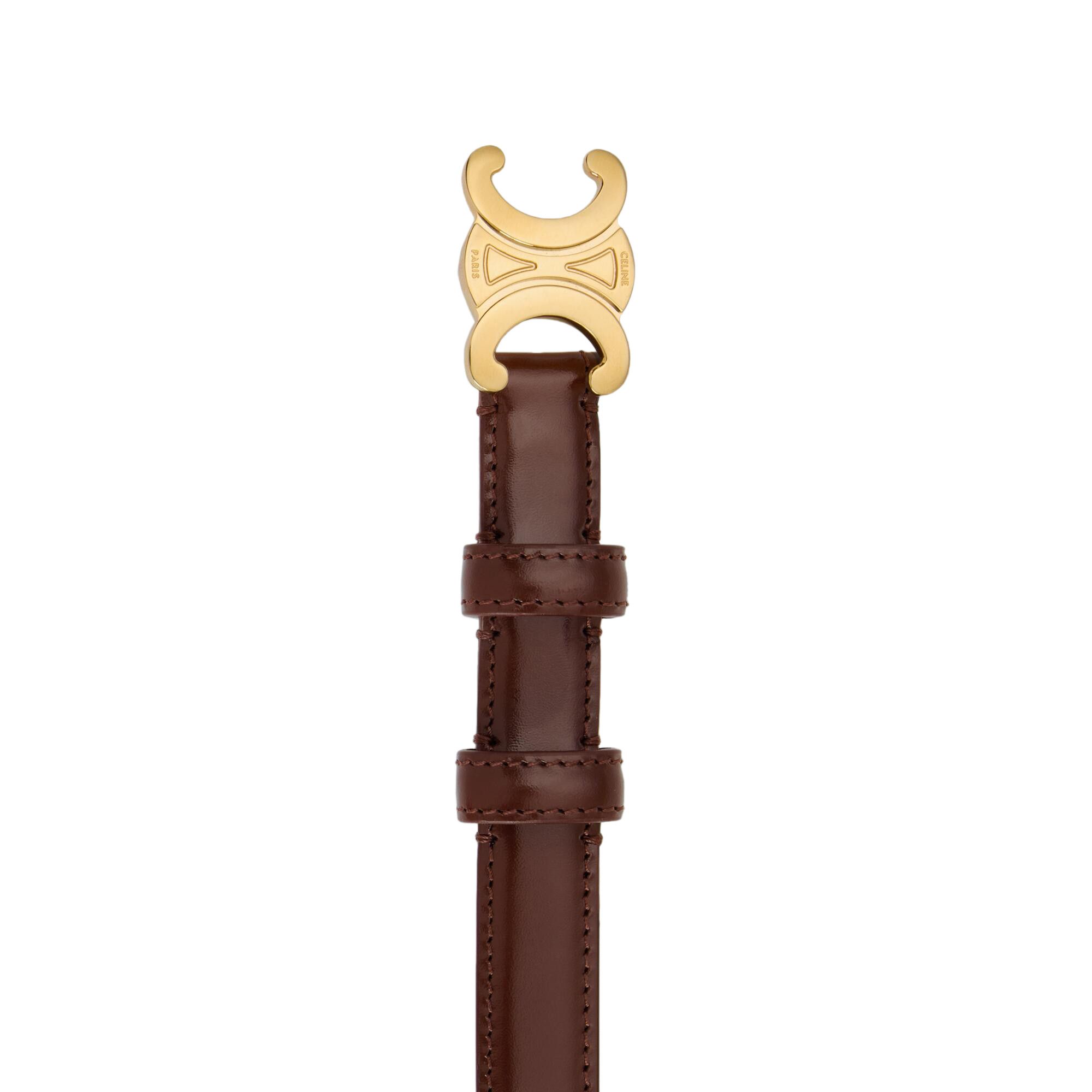 CELINE ベルト Triomphe 45AX63A01 18MM Small 18MM Triomphe Belt in Taurillon Leather - BRONZE | CELINE