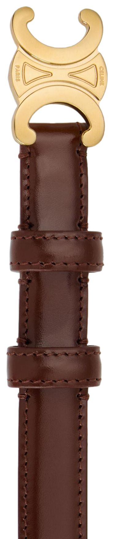 CELINE Small 18mm Triomphe Belt Chestnut