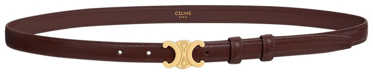CELINE Small 18mm Triomphe Belt Chestnut