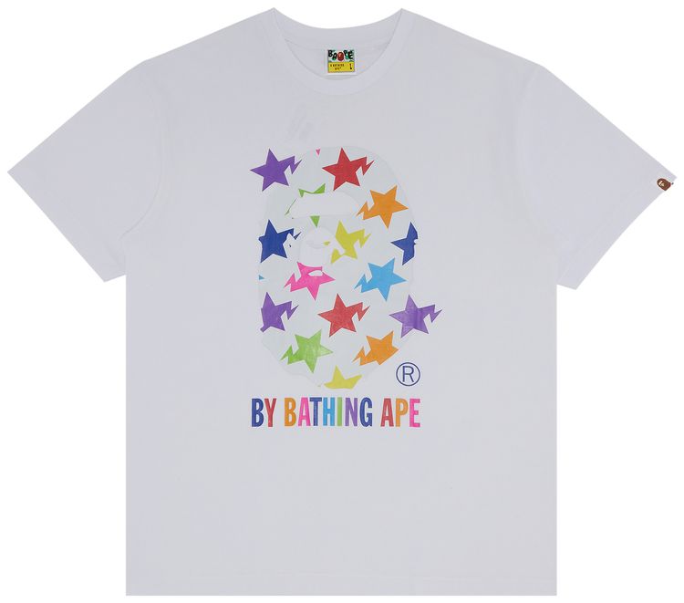 BAPE Big Head Ape Star Festival T Shirt MulticolorWhite