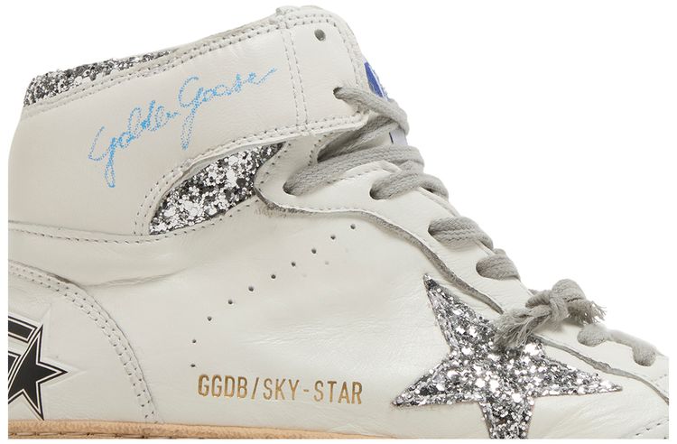 Golden Goose Wmns Sky Star White Silver Glitter