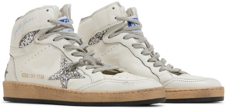 Golden Goose Wmns Sky Star White Silver Glitter