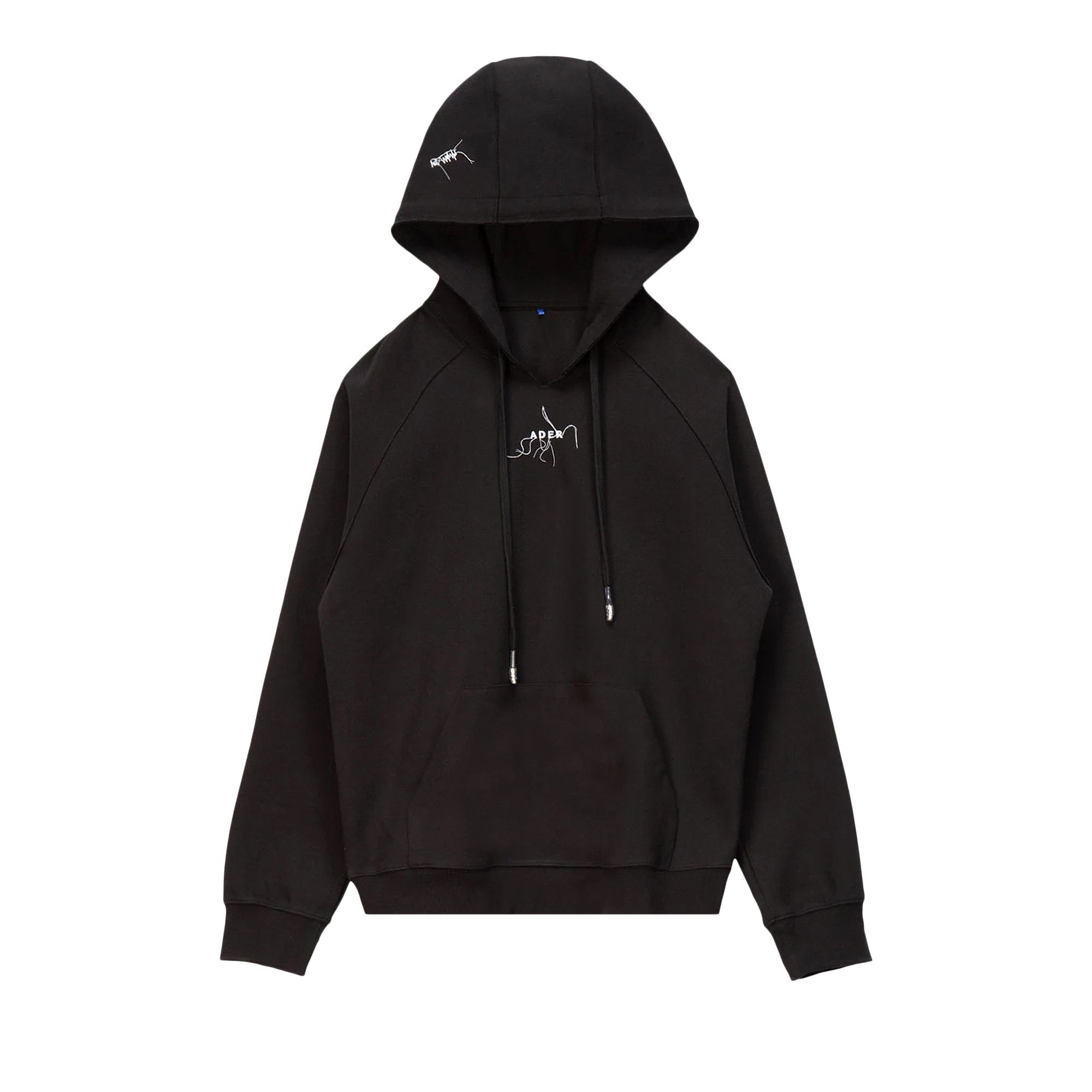 Buy Ader Error Frayed Logo Hoodie 'Black' - BKASSHD04BK | GOAT