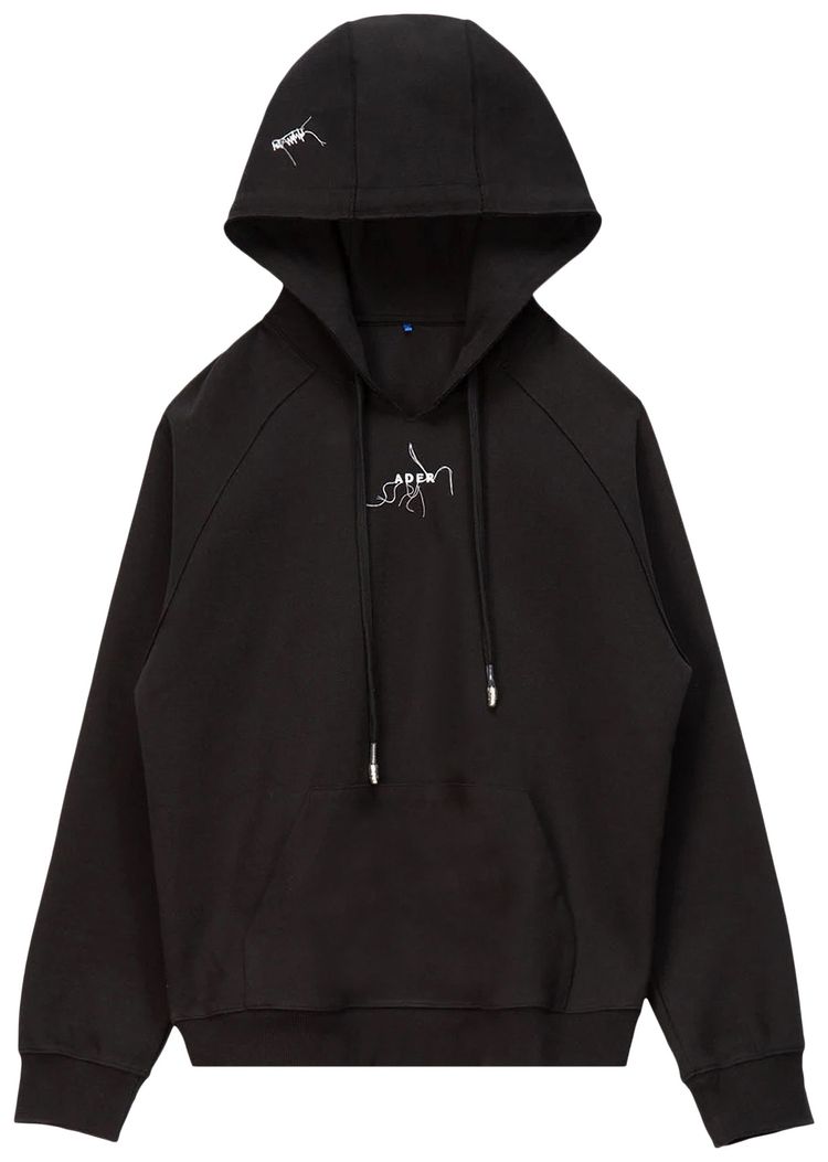 Ader Error Frayed Logo Hoodie Black